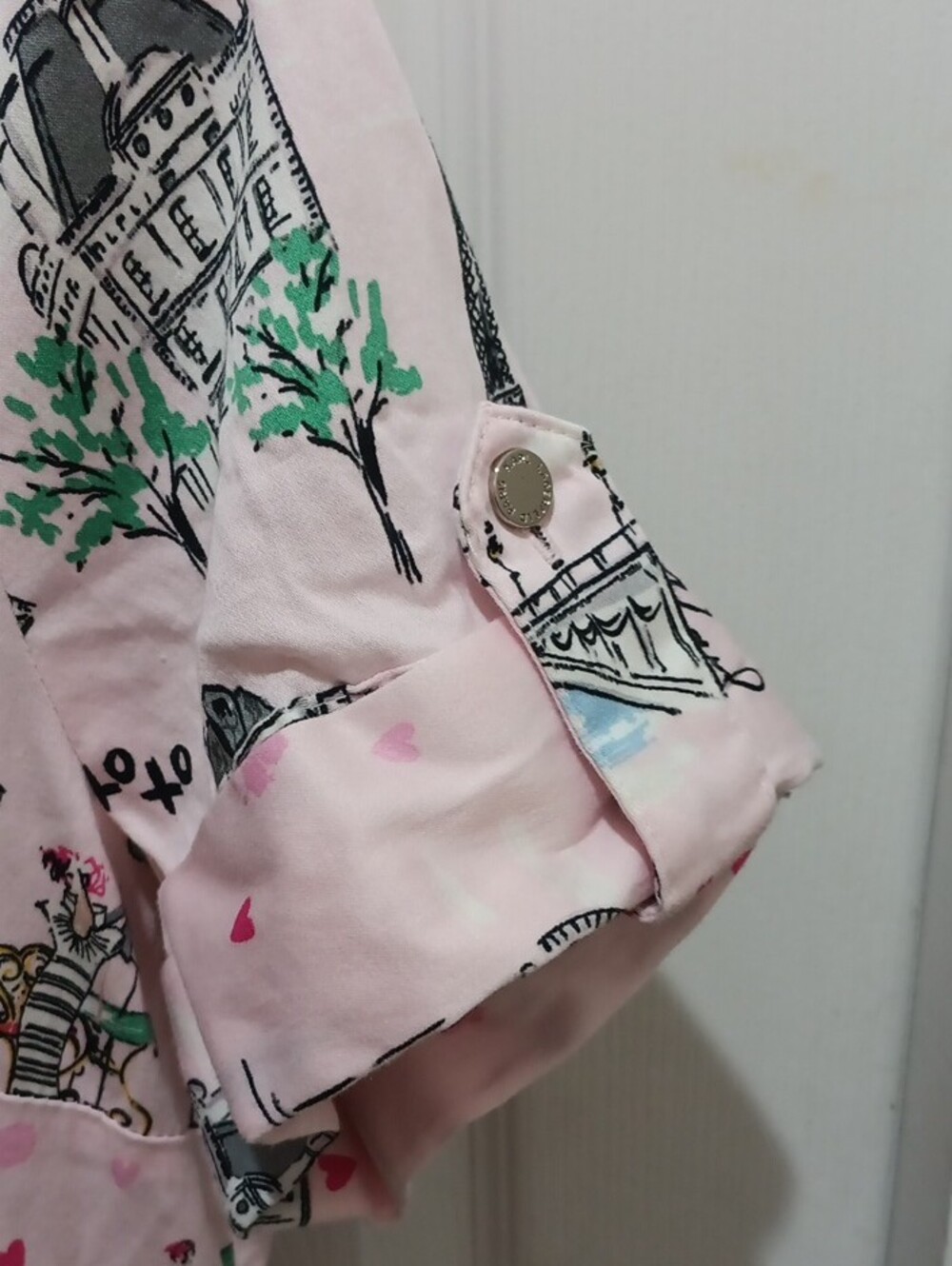Karl Lagerfeld Pink Paris Landmark Shirt Dress - Picture 5 of 5